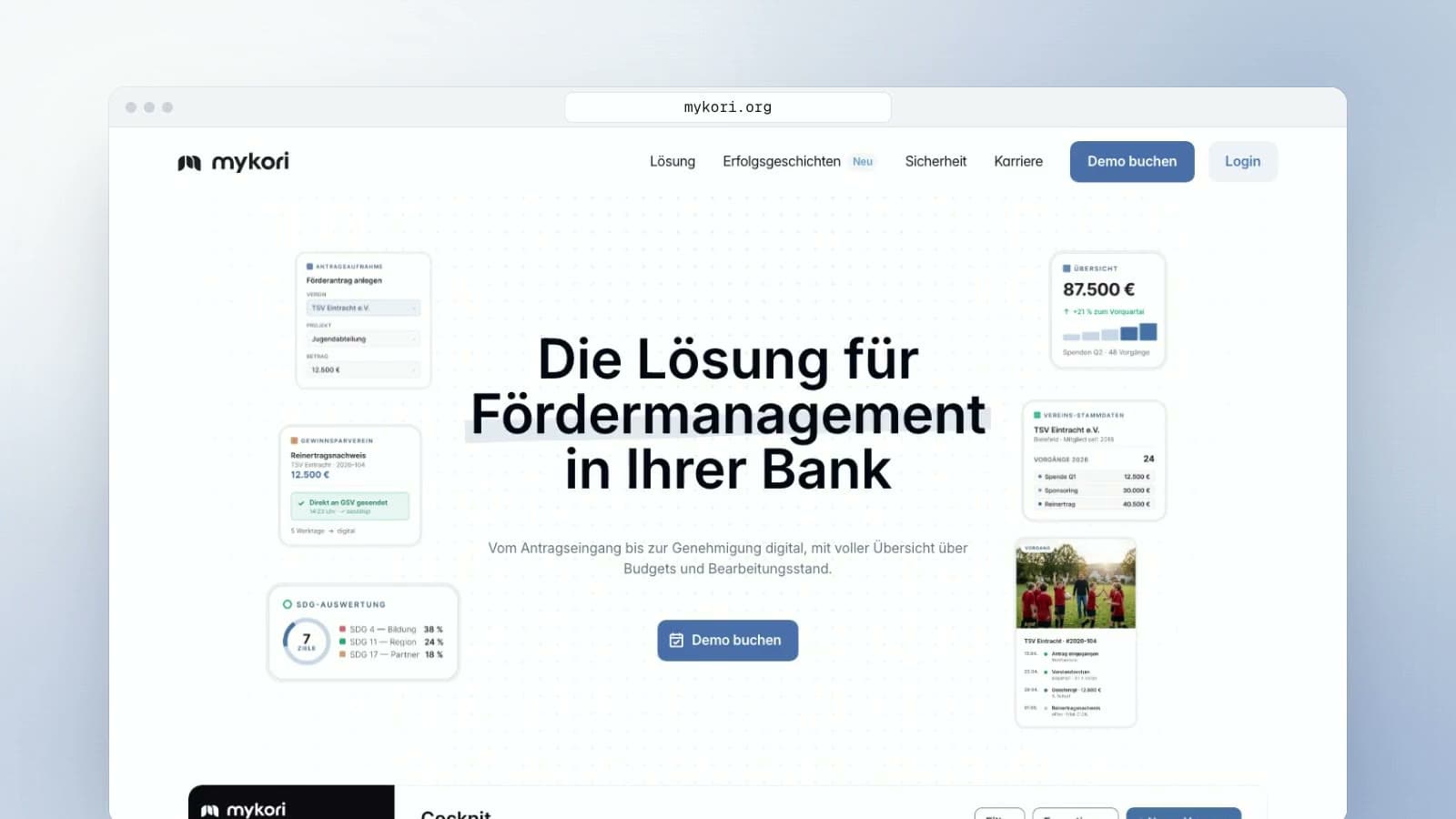 Startseite von mykori